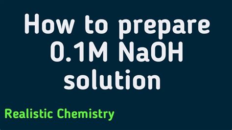 do i need to autoclave 1m naoh freshly prepared solution|0.1m naoh solution.